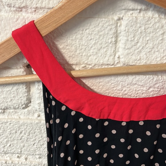 Lilka Anthropologie Black Lark Polka Dot Hi Lo Dress Size L - Picture 4 of 14